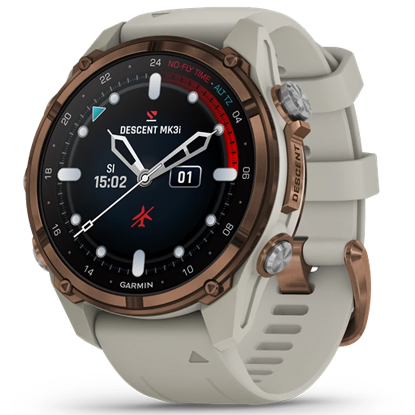 Garmin Descent Mk3i - 43 mm, bronz, PVD Titanium, francia szürke szíjjal (ED XD) - 010-02753-14