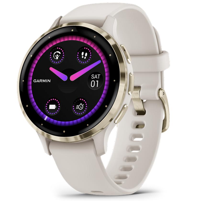 Garmin Venu 3S elefántcsont krémarany, szilikon szíjjal (ED) - 010-02785-04