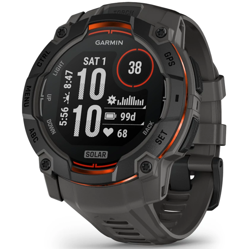 Garmin Instinct 3, 50mm Solar, Fekete, sötétszürke szíjjal (ED) - 010-02935-00