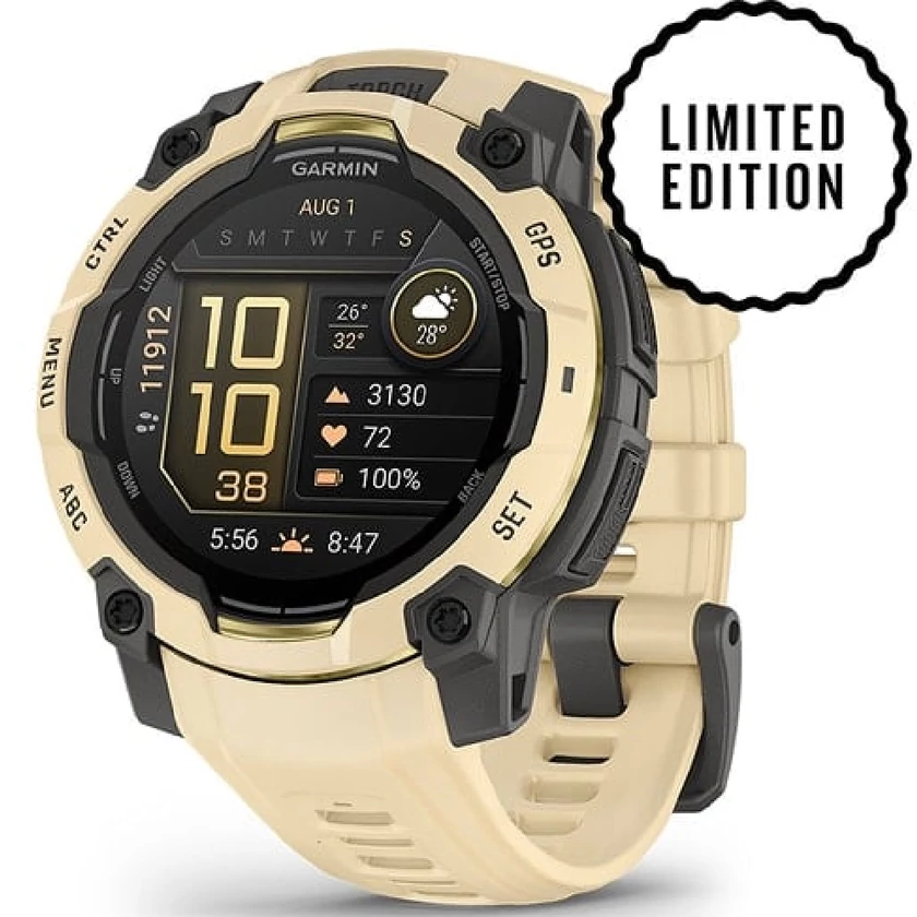 Garmin Instinct 3 – 45 mm, AMOLED sárga, szilikon szíjjal - 010-02936-02