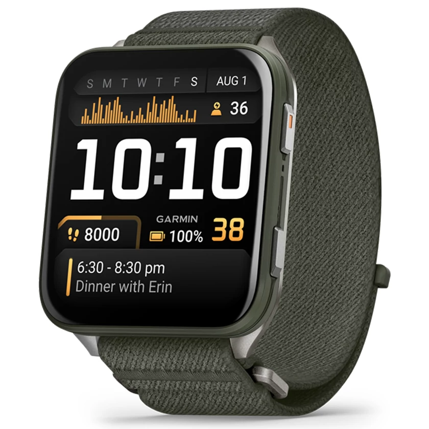 Garmin Venu X1 mohazöld Titanium, mohazöld ComfortFit Nylon szíjjal (ED) - 010-02980-03