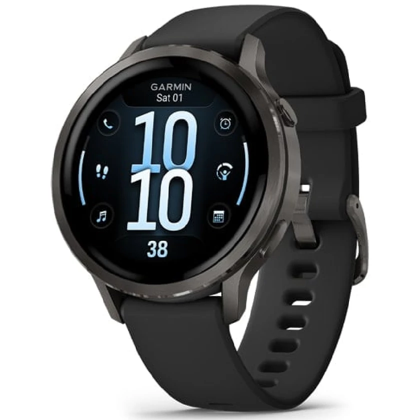 Garmin Venu 4 – 41 mm, sötétszürke, fekete szilikon szíjjal (ED) - 010-03013-02