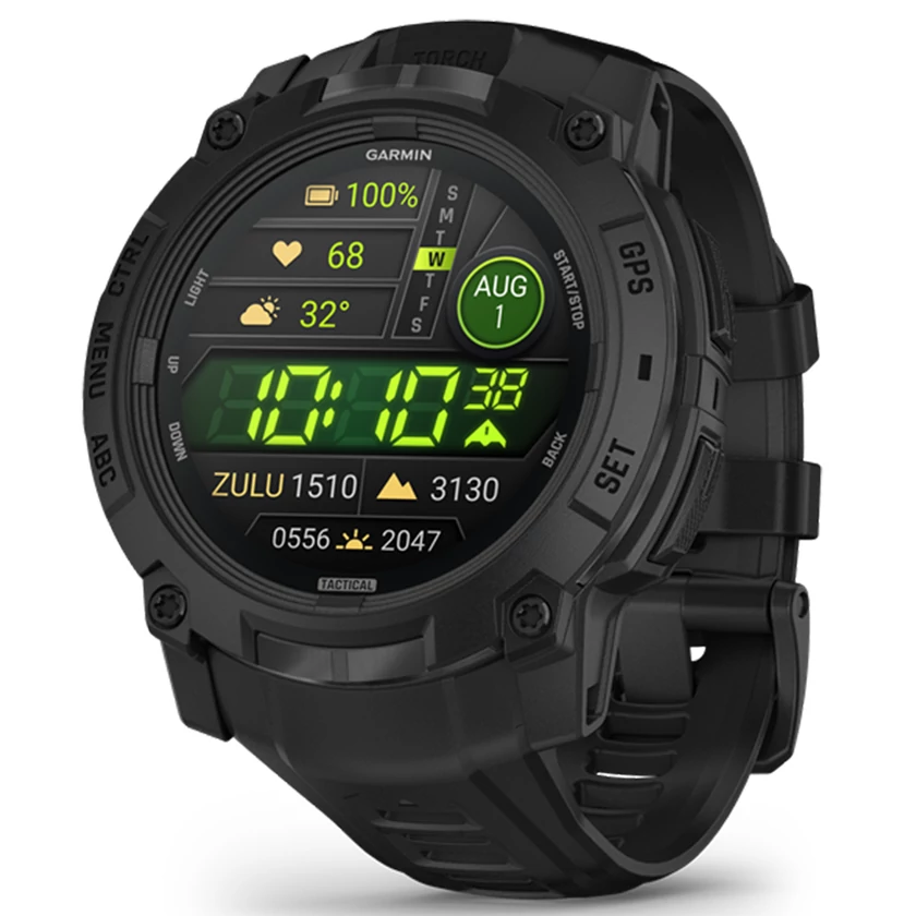 Garmin Instinct 3, 50mm AMOLED, Tactical Edition, Fekete, fekete szíjjal (ED) - 010-03020-50