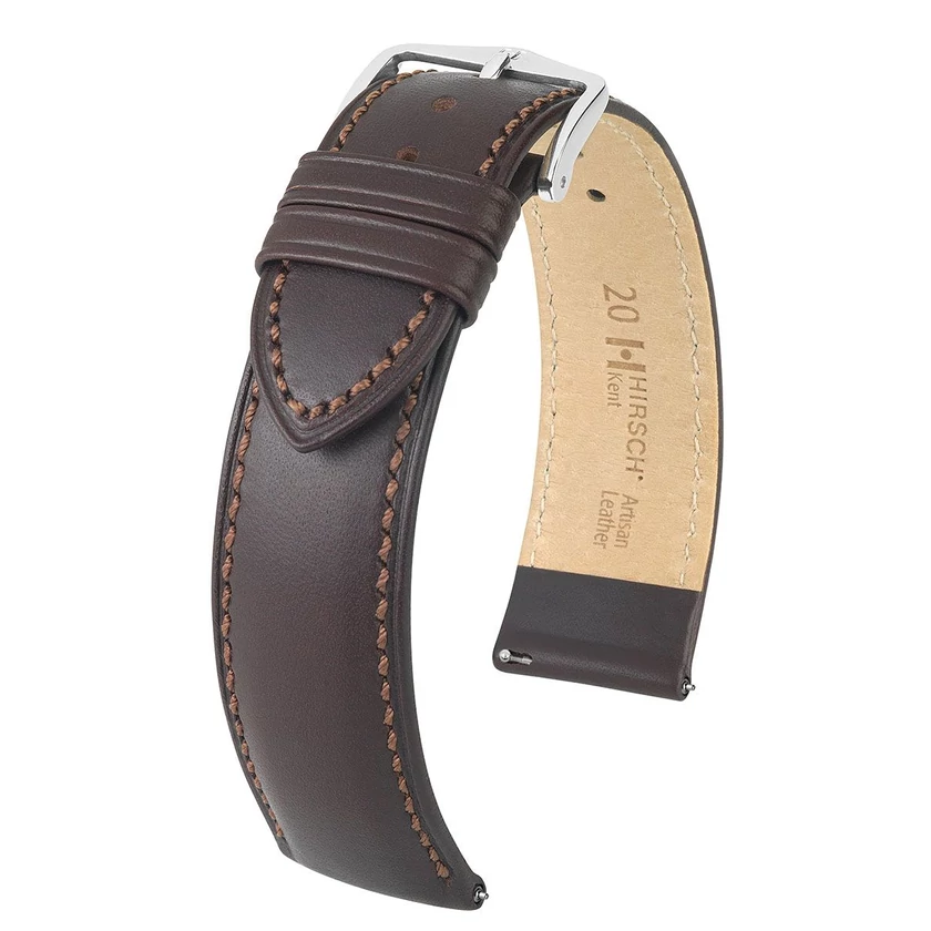 Hirsch barna borjú bőr óraszíj  18mm - Kent L - 01002010-2-18