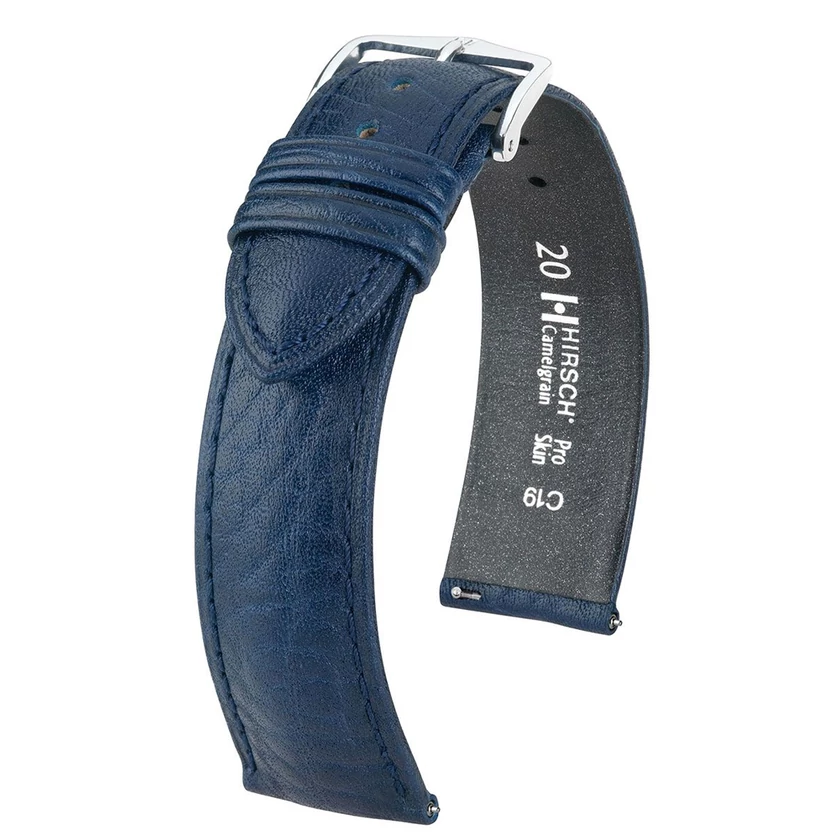 Hirsch kék borjú bőr óraszíj  20mm - Camelgrain L - 01009080-2-20