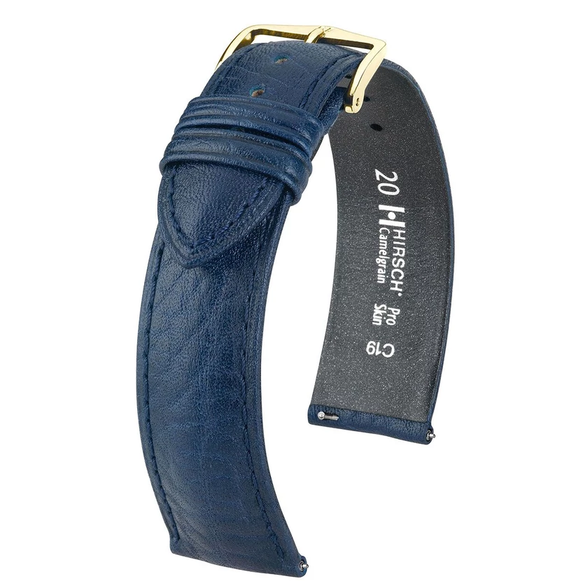 Hirsch kék borjú bőr óraszíj  12mm - Camelgrain M - 01009180-1-12