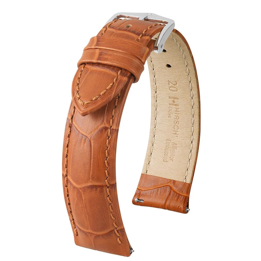 Hirsch mézbarna borjú bőr óraszíj  18mm - Duke L - 01028075-2-18