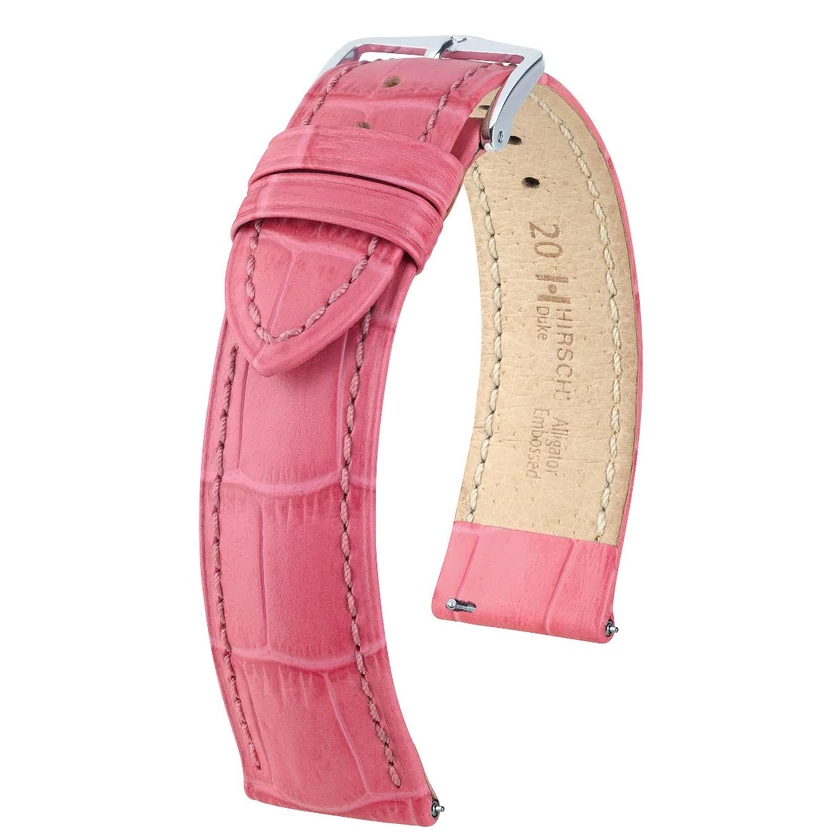 Hirsch rózsaszín borjú bőr óraszíj  14mm - Duke M - 01028125-2-14