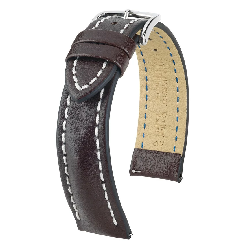 Hirsch barna borjú bőr óraszíj  18mm - Heavy Calf L - 01475010-2-18