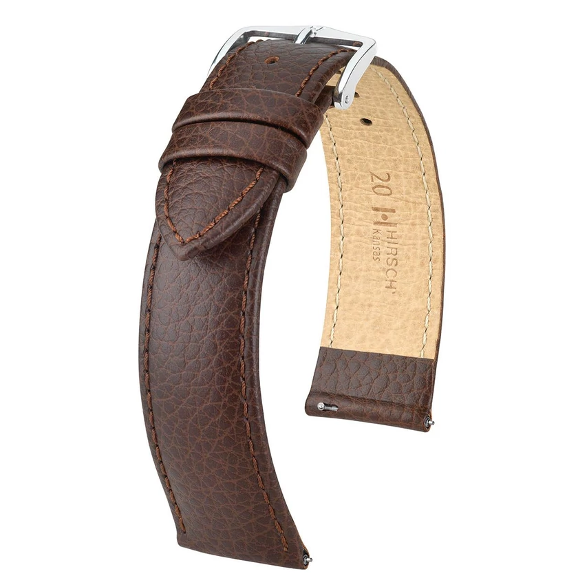 Hirsch barna borjú bőr óraszíj  16mm - Kansas M - 01502110-2-16