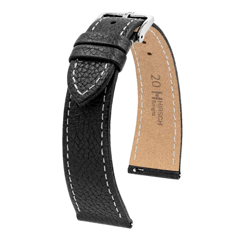 Hirsch fekete borjú bőr óraszíj  18mm - Bologna M - 01802150-2-18