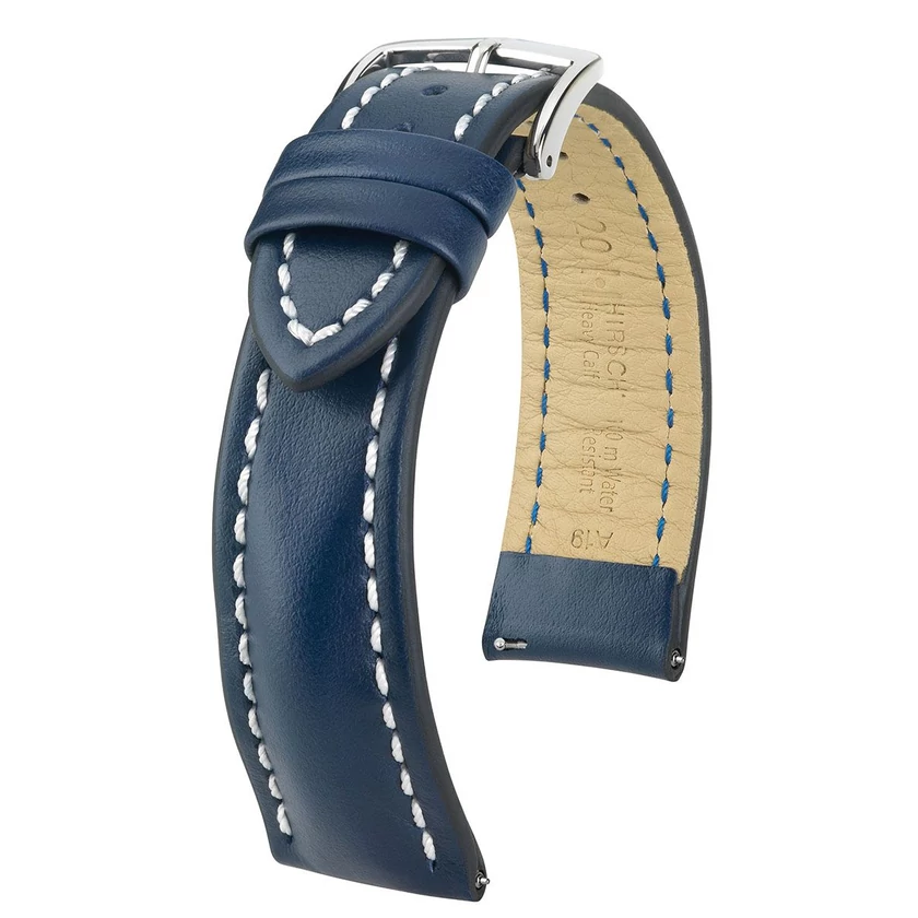 Hirsch kék borjú bőr óraszíj  22mm - Heavy Calf L - 02475080-2-22