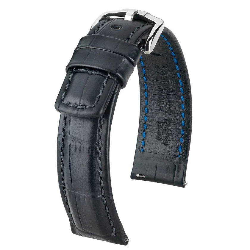 Hirsch fekete borjú bőr óraszíj  20mm - Grand Duke L - 02528051-2-20