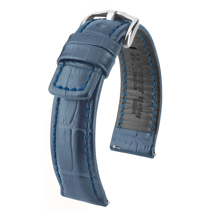 Hirsch kék borjú bőr óraszíj  20mm - Grand Duke L - 02528080-2-20