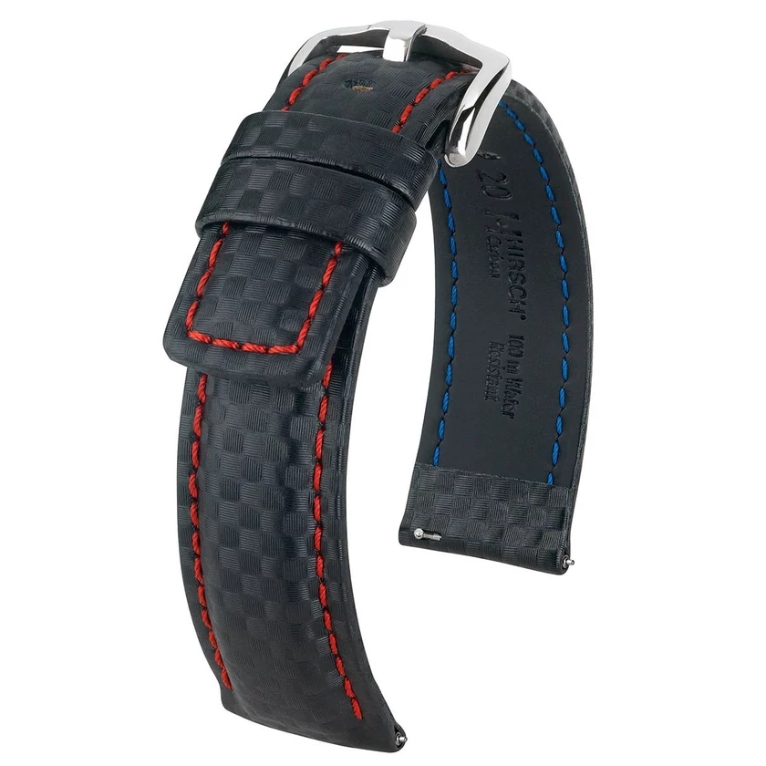 Hirsch fekete borjú bőr óraszíj  18mm - Carbon L - 02592052-2-18