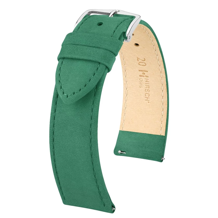 Hirsch zöld borjú bőr óraszíj  22mm - Osiris Nubuk L - 03433040-2-22