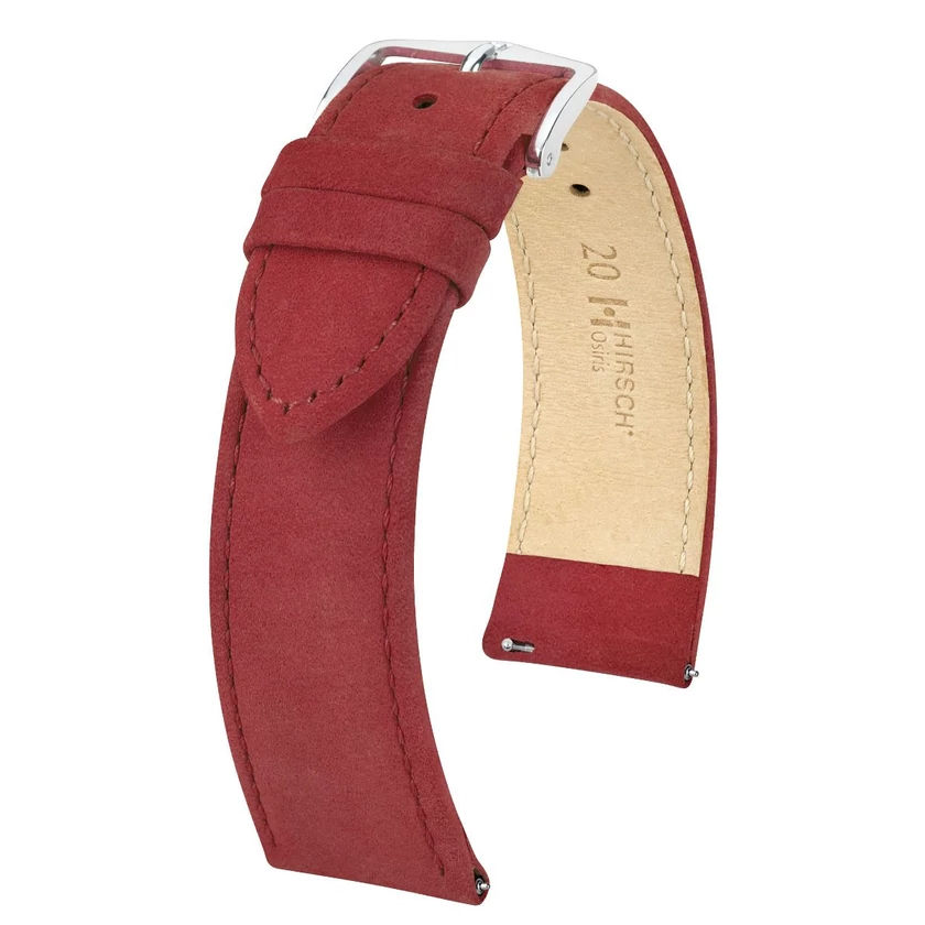 Hirsch bordó borjú bőr óraszíj  12mm - Osiris Nubuk M - 03433161-2-12