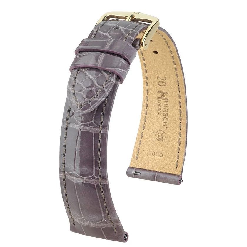 Hirsch szürke aligátor bőr óraszíj  14mm - London M - 04207112-1-14