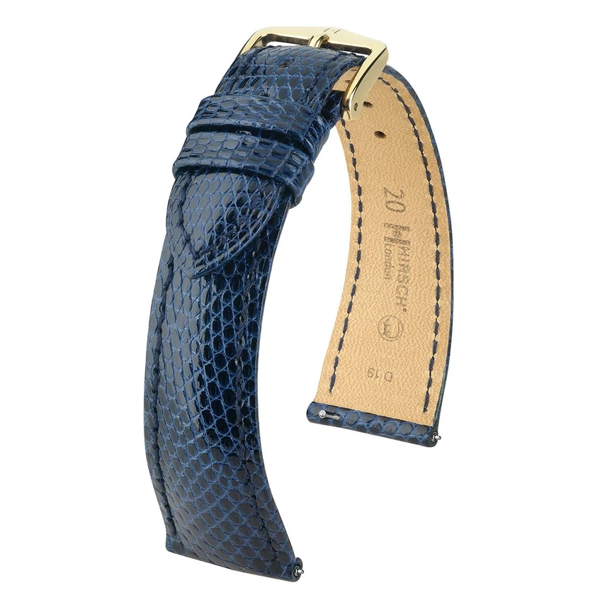 Hirsch kék gyík bőr óraszíj  14mm - London M - 04266180-1-14
