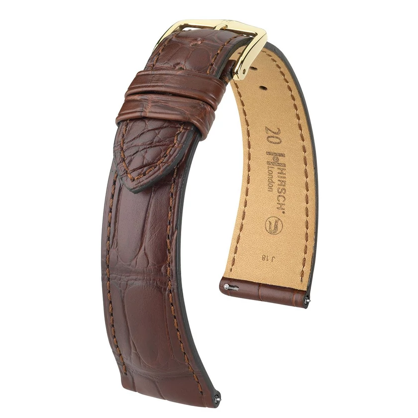 Hirsch barna aligátor bőr óraszíj  14mm - London M - 04307119-1-14