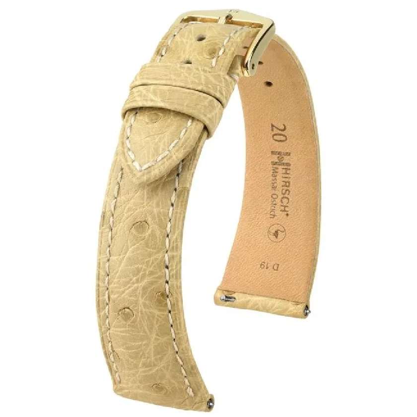 Hirsch Strucc bőr óraszíj 17mm - Massai Ostrich L - 04362090-7-17