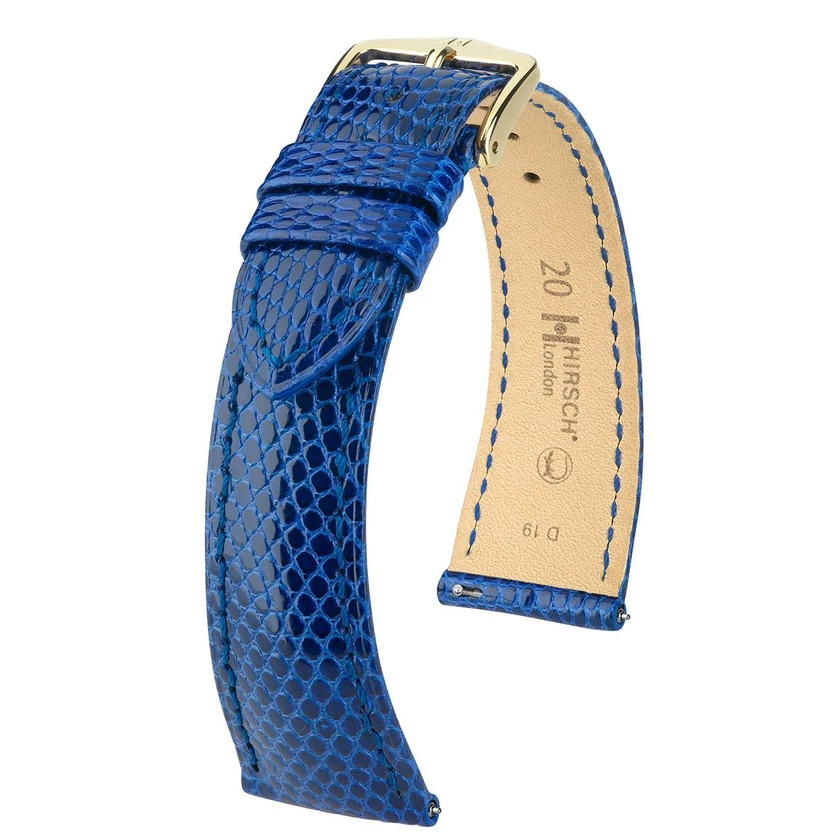 Hirsch királykék gyík bőr óraszíj  17mm - London L - 04366085-1-17