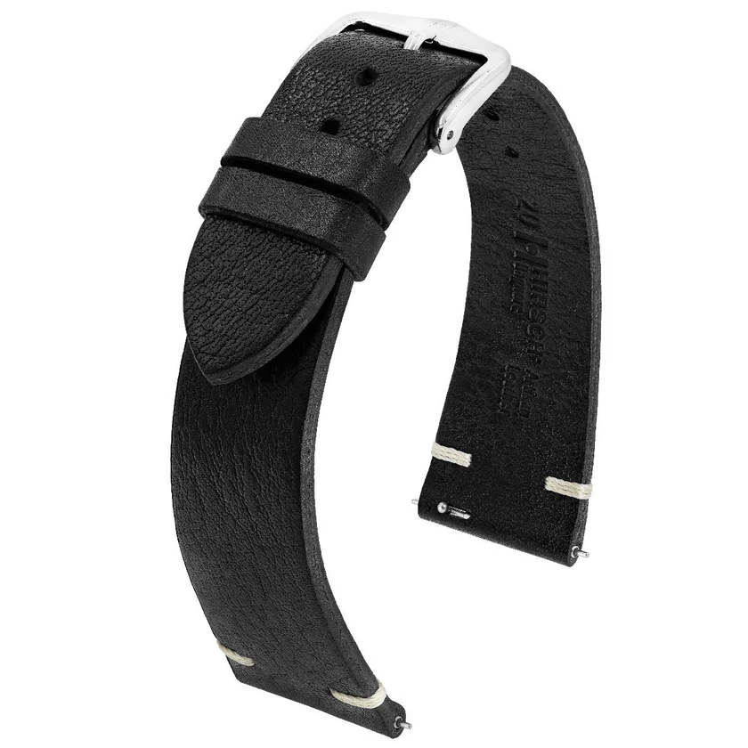 Hirsch fekete borjú bőr óraszíj  19mm - Bagnore L - 05502050-2-19