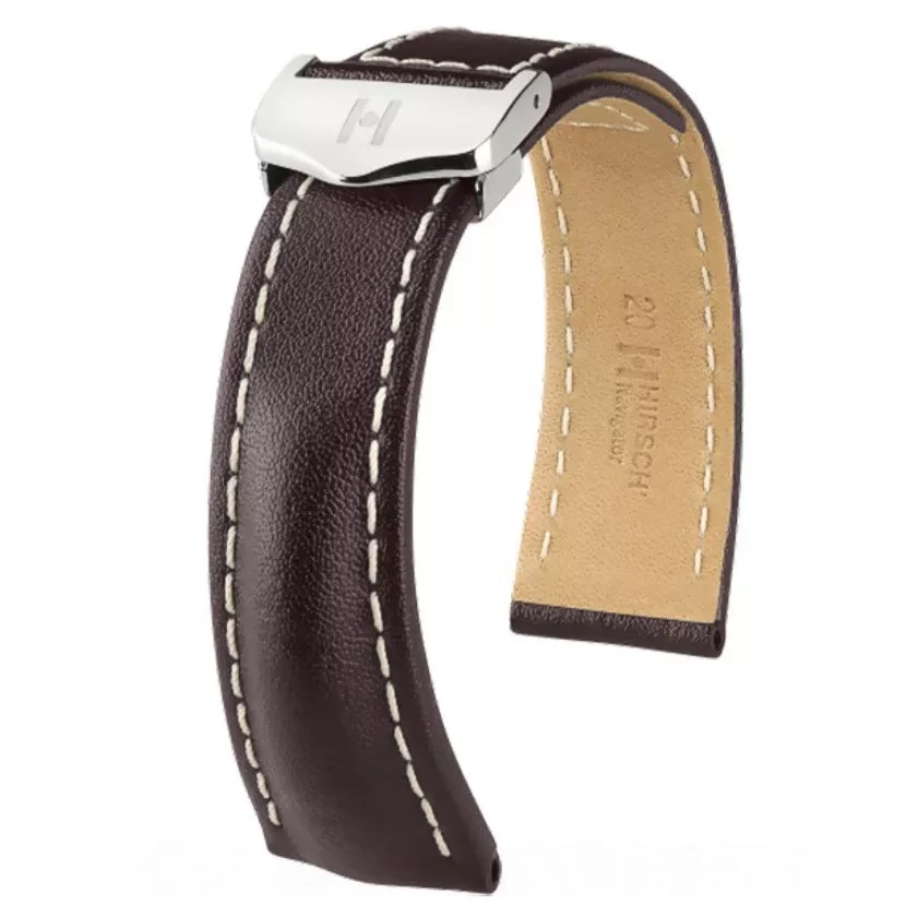 Hirsch barna borjú bőr óraszíj  20mm - Navigator - no buckle - 07002410-0-2016