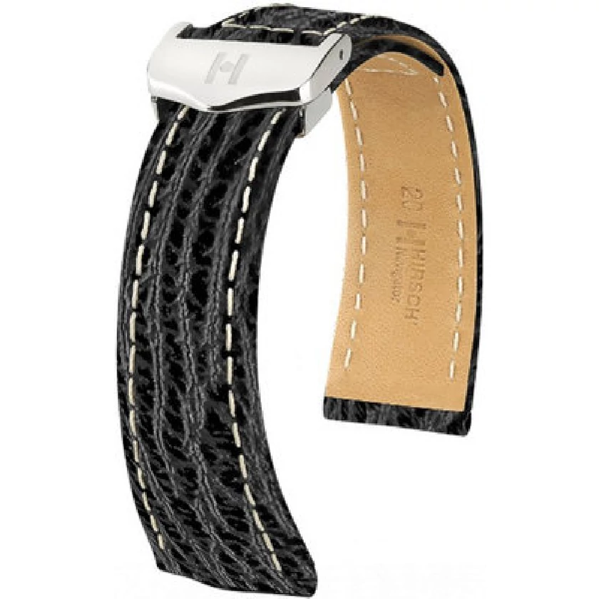 Hirsch Cápa bőr óraszíj 20mm - Navigator - no buckle - 07005450-0-2018