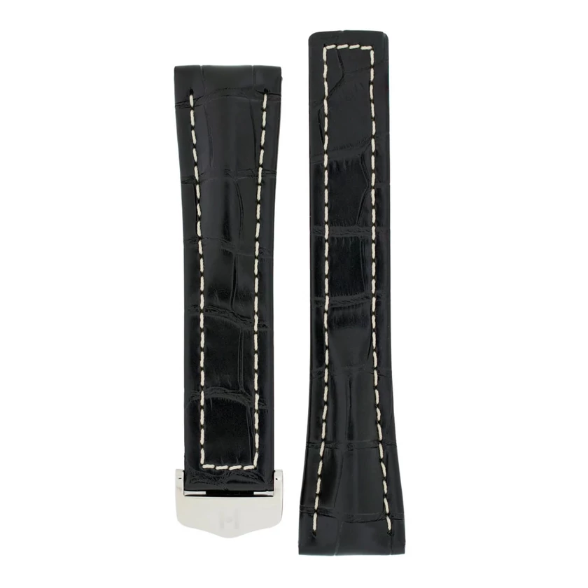 Hirsch fekete aligátor bőr óraszíj  18mm - Navigator - no buckle - 07007459-0-1816