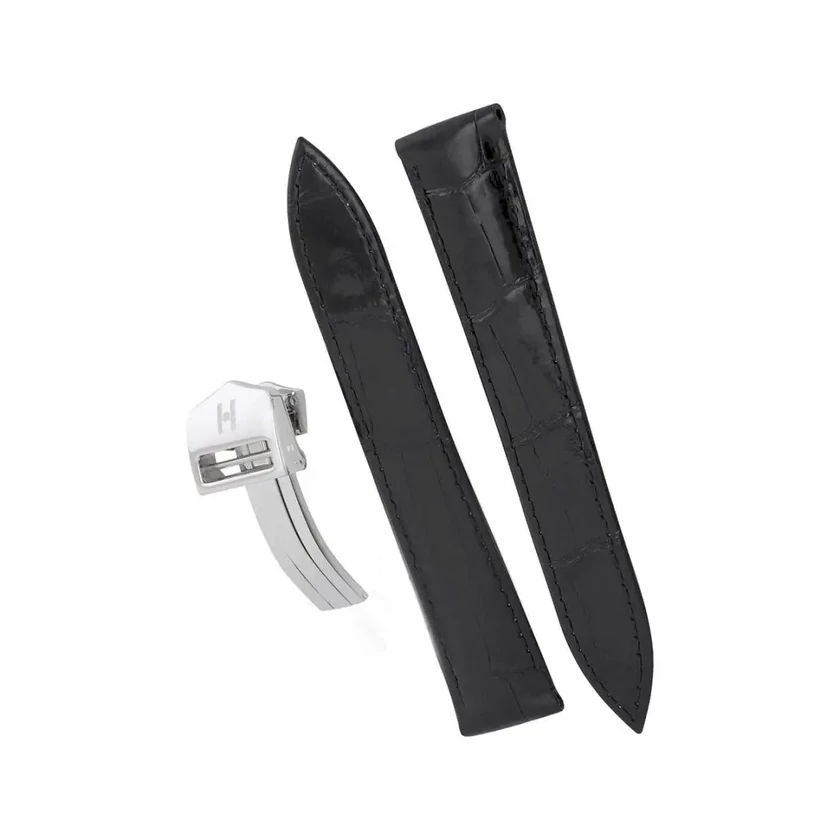 Hirsch fekete aligátor bőr óraszíj  12mm - Savoir Duo - 07207450-2-1210