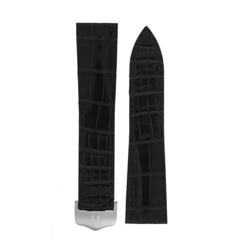 Hirsch fekete kajmán bőr óraszíj  12mm - Savoir - 07308450-2-1210