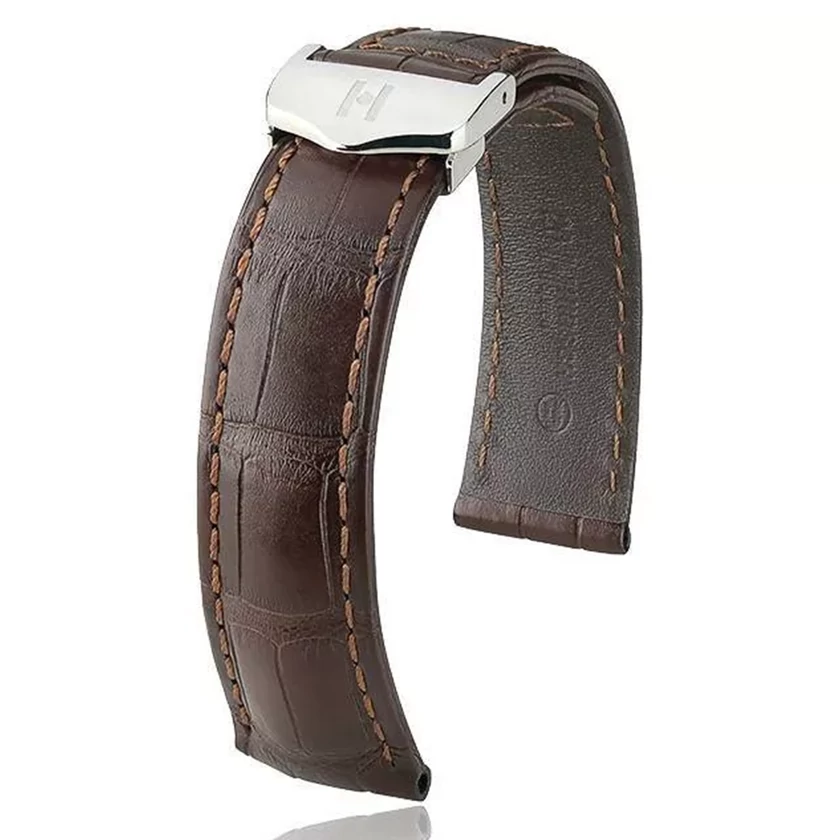 Hirsch sötétbarna aligátor bőr óraszíj  18mm - Speed - no buckle - 07407417-0-1816