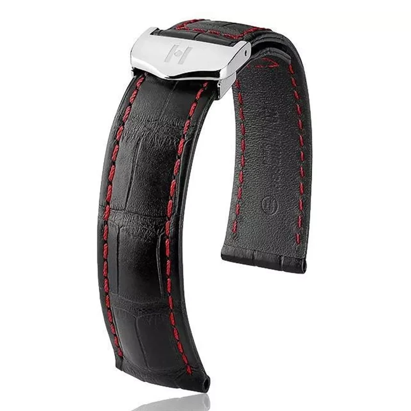 Hirsch fekete aligátor bőr óraszíj  19mm - Speed Plus - no buckle - 07507458-0-1918