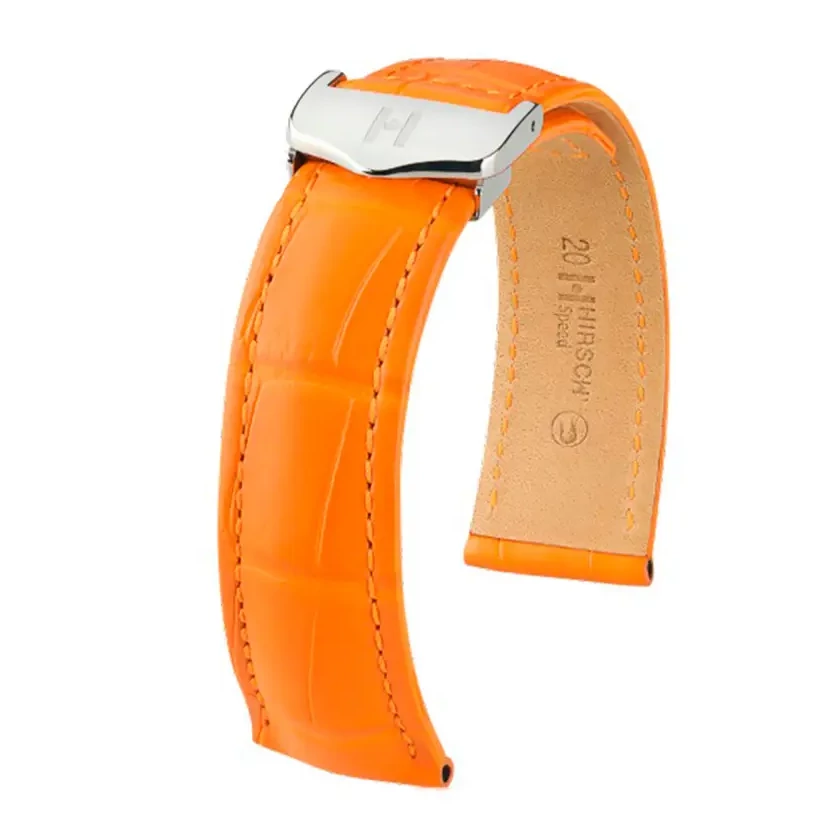 Hirsch narancsságra aligátor bőr óraszíj  21mm - Speed Plus - no buckle - 07507476-0-2118