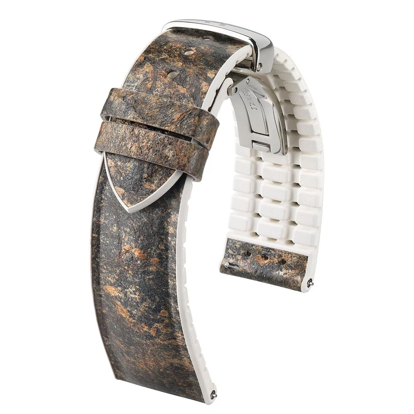 Hirsch szürke vegán bőr/ kaucsuk óraszíj  18mm - Stone M - 0920044131-2-18