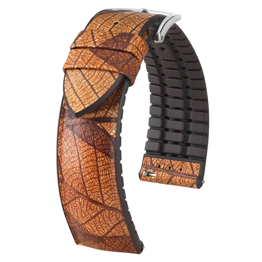 Hirsch barna vegán bőr/ kaucsuk óraszíj  20mm - LEAF L - 0921046010-2-20