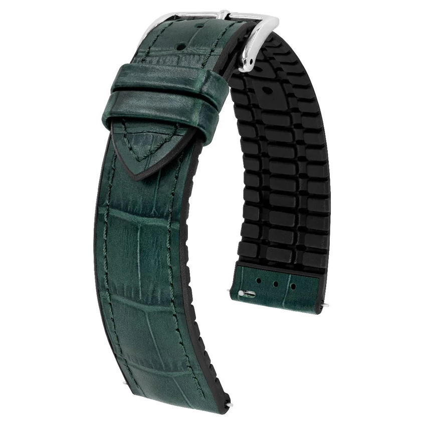 Hirsch zöld borjú bőr/ kaucsuk óraszíj  20mm - Paul L - 0925028040-2-20