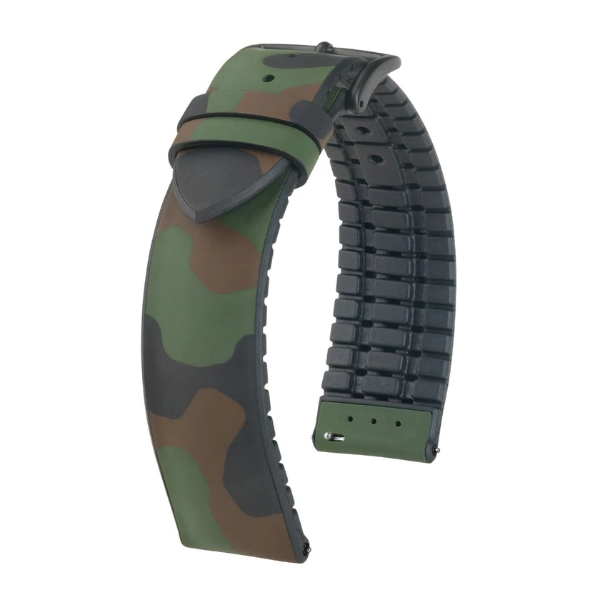 Hirsch sötétzöld kaucsuk/ kaucsuk óraszíj  20mm - John L - 0925088040-5-20