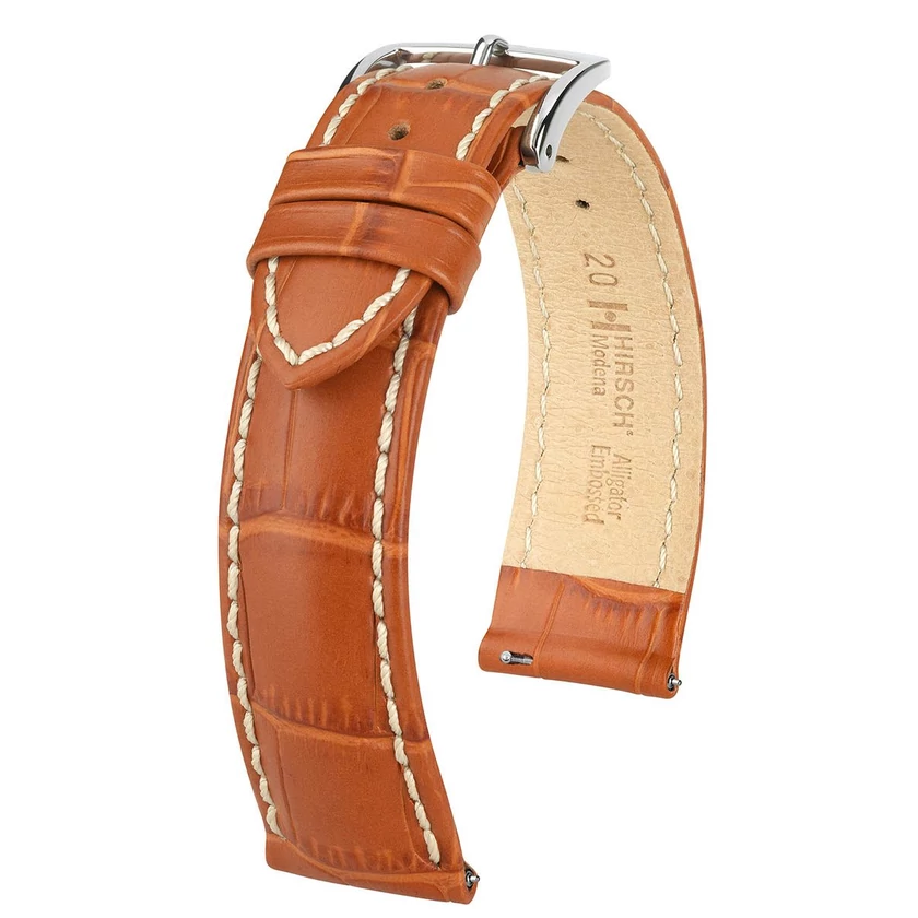 Hirsch mézbarna borjú bőr óraszíj  20mm - Modena L - 10302875-2-20