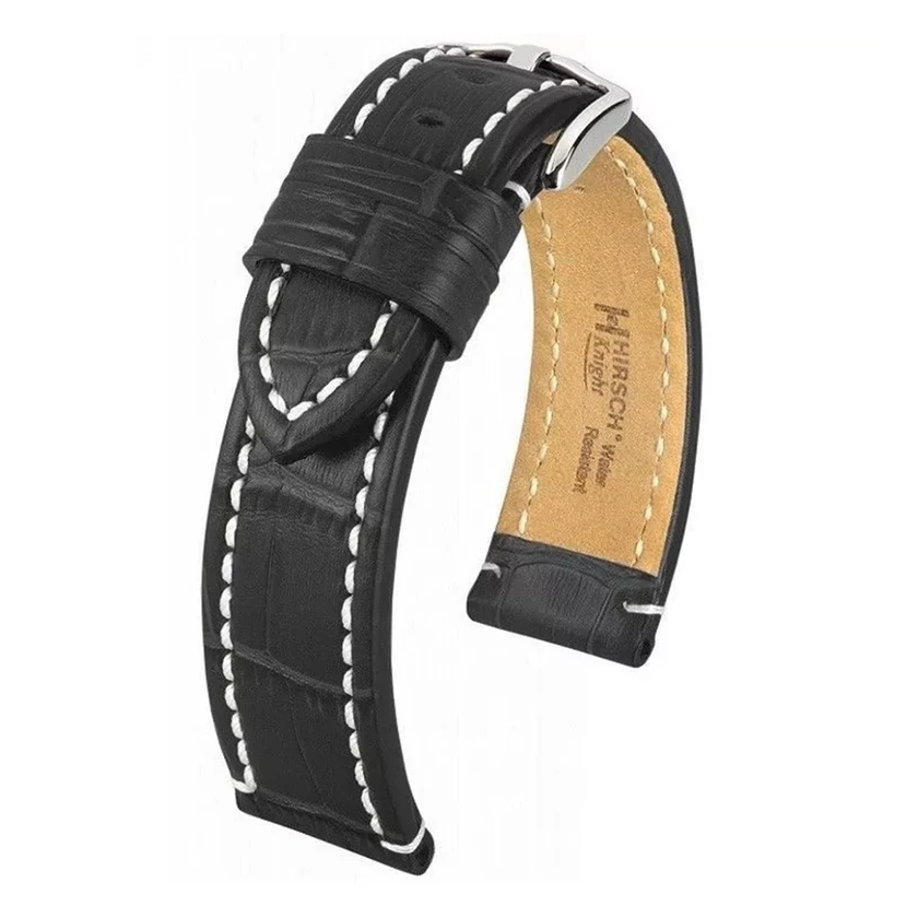 Hirsch fekete borjú bőr óraszíj  20mm - Knight L NQR - 10902850-2-20