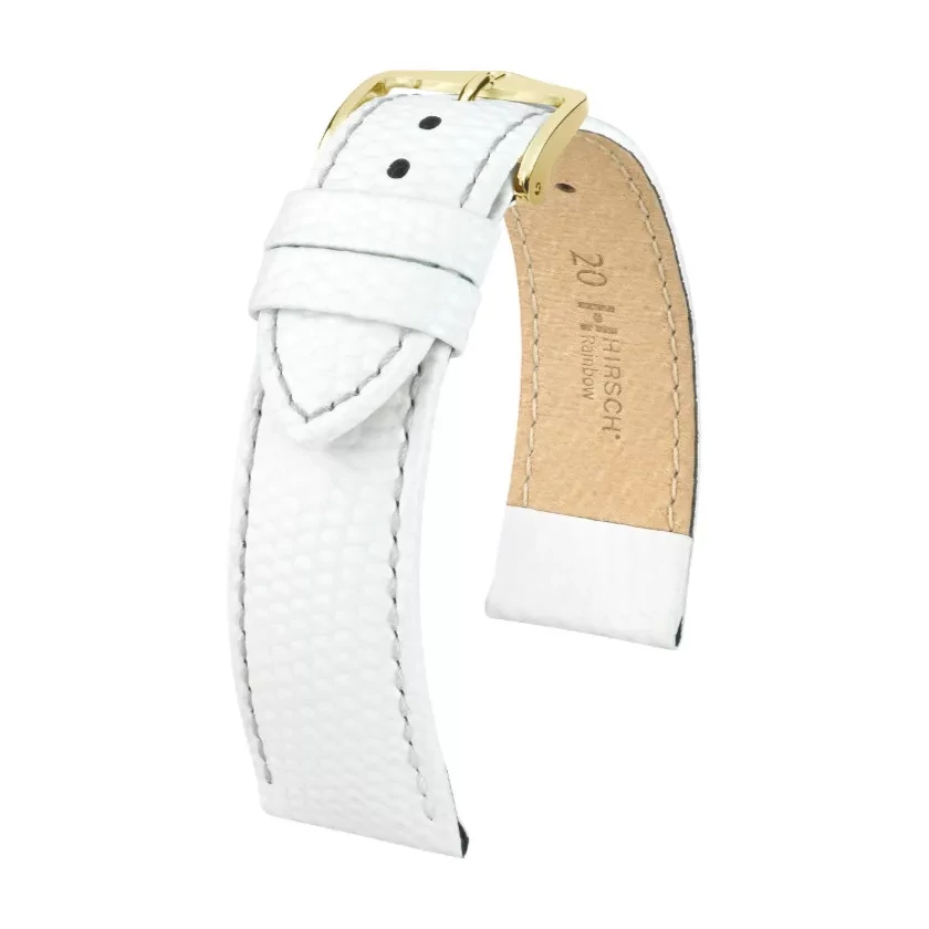 Hirsch fehér borjú bőr óraszíj  12mm - Rainbow M - 12302600-1-12