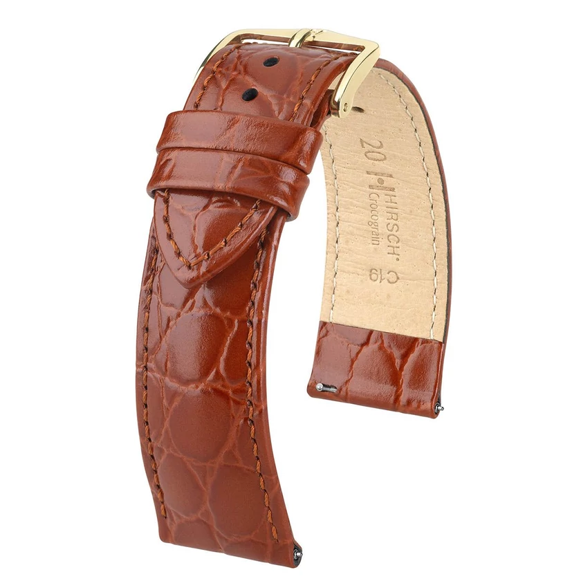 Hirsch aranybarna borjú bőr óraszíj  18mm - Crocograin M - 12302870-1-18