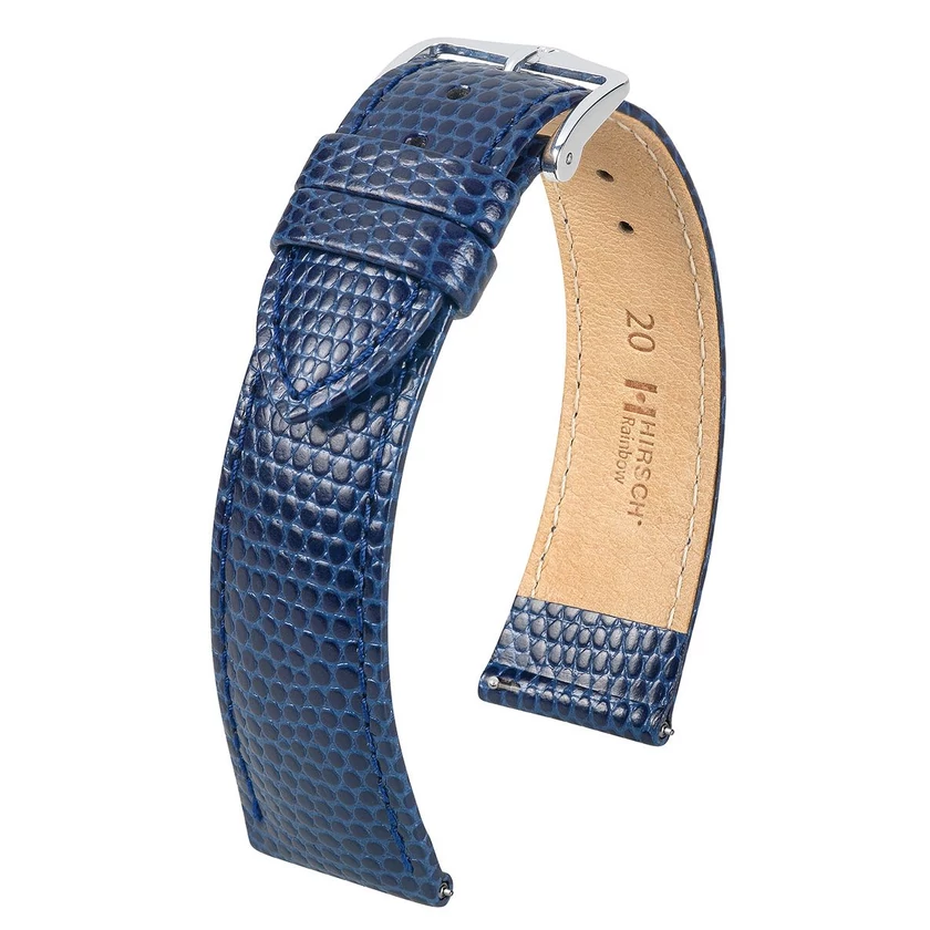 Hirsch kék borjú bőr óraszíj  18mm - Rainbow L - 12322680-2-18