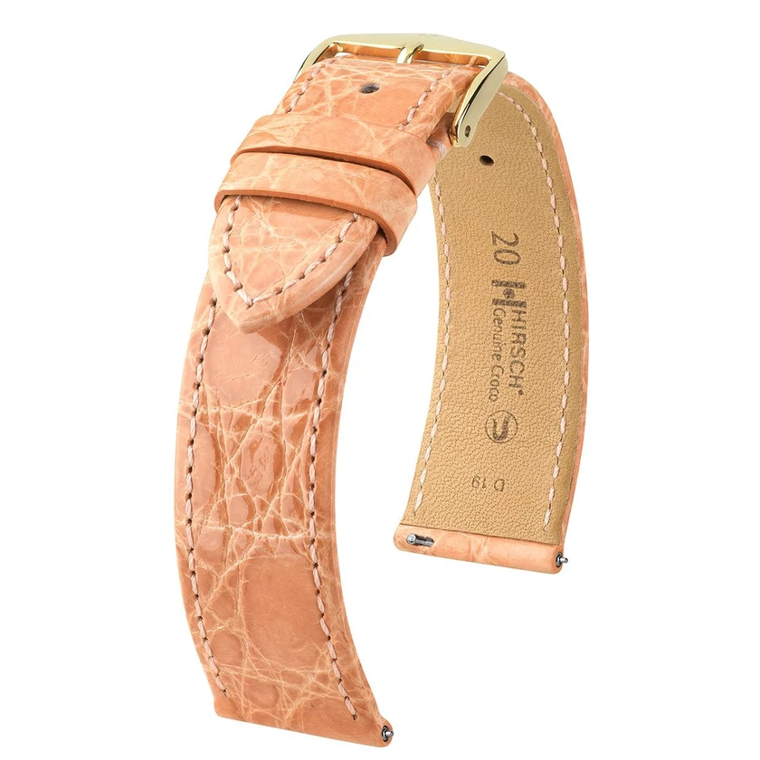 Hirsch rózsaszín kajmán bőr óraszíj  12mm - Genuine Croco M - 18900822-1-12