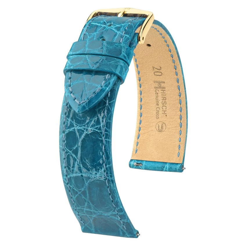Hirsch türkiz kajmán bőr óraszíj  12mm - Genuine Croco M - 18900883-1-12
