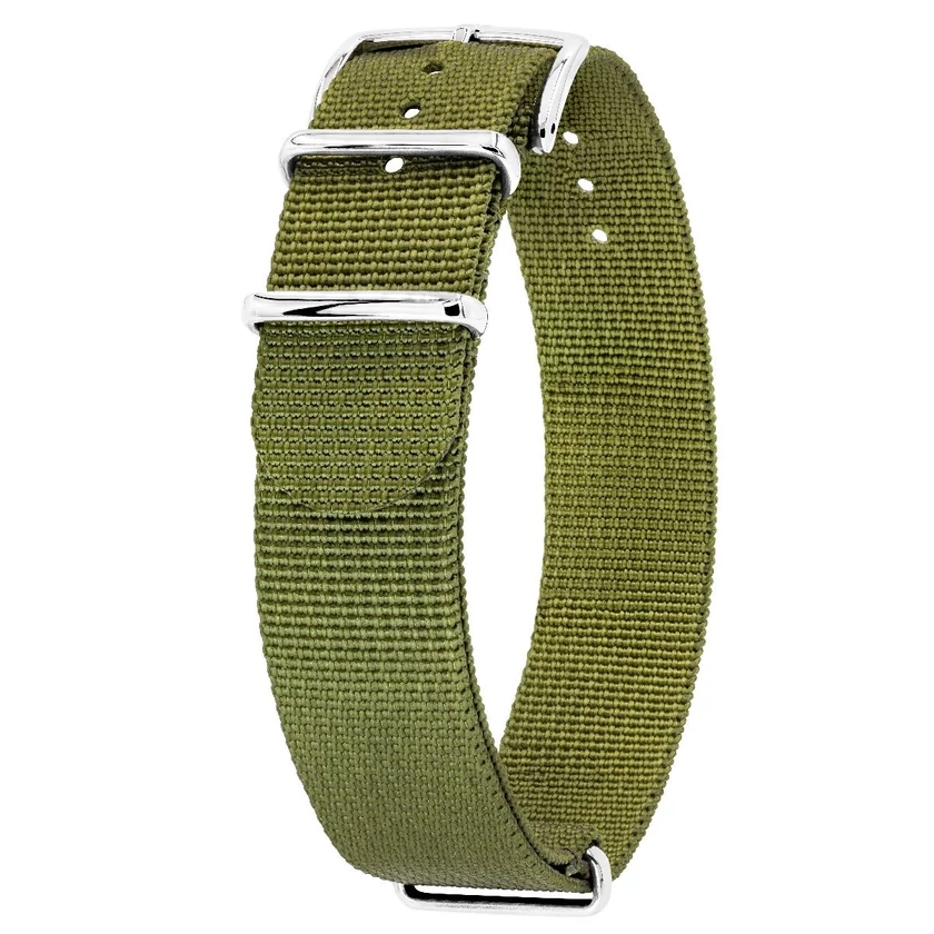 Hirsch zöld textil óraszíj  20mm - Rush Recycle - 40506040-2-20