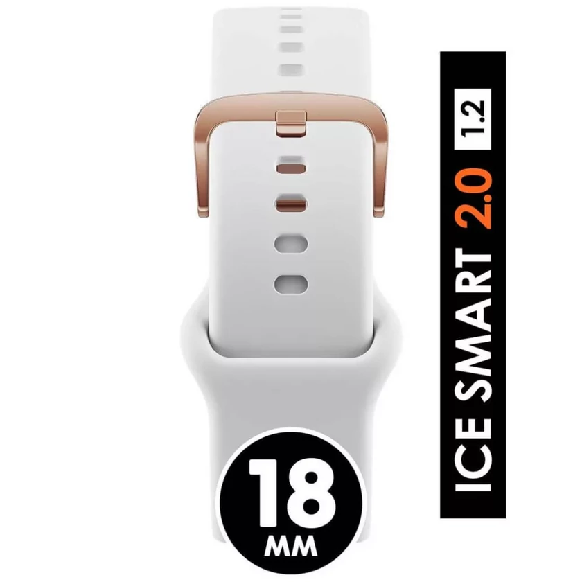 Ice-Watch fehér szilikon óraszíj rozé arany csattal - 023435 - Ice Smart 2.0