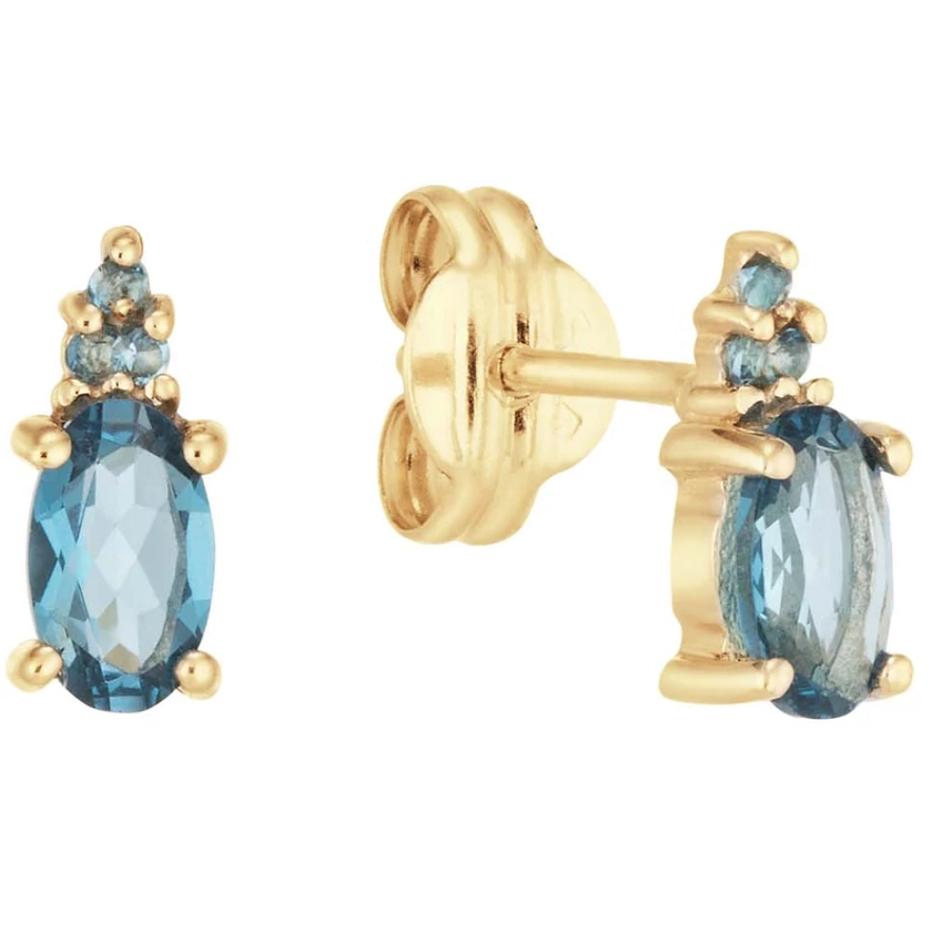 Jackie Gold arany fülbevaló kék topázzal - JKE24.449