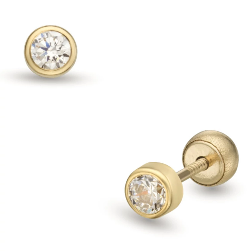 Lisa egy köves sárga arany fülbevaló - JTAG-4203-18